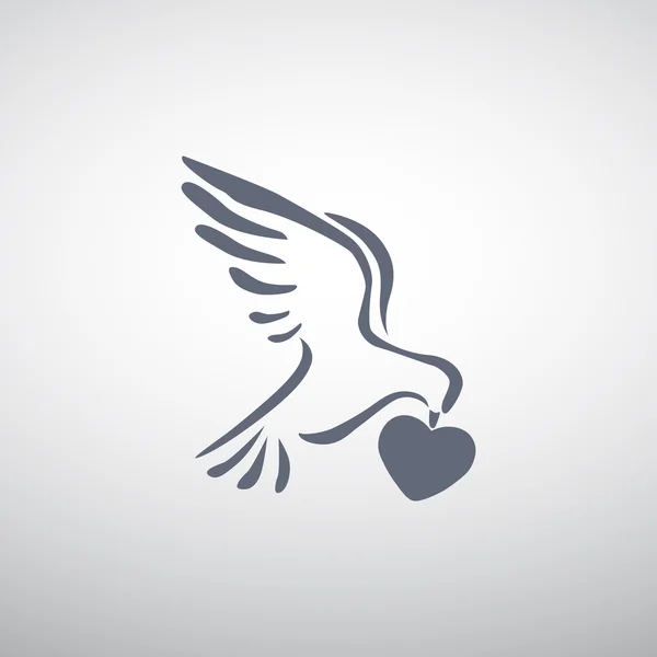 乳鸽的心简单的图标 — 图库矢量图片