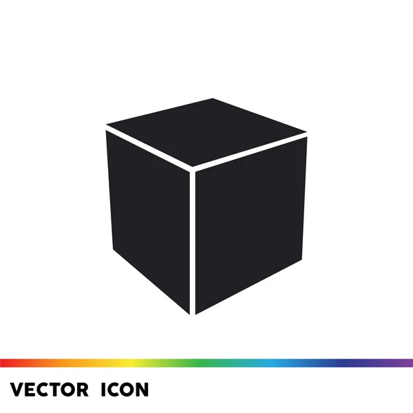 Eenvoudige kubus web pictogram — Stockvector