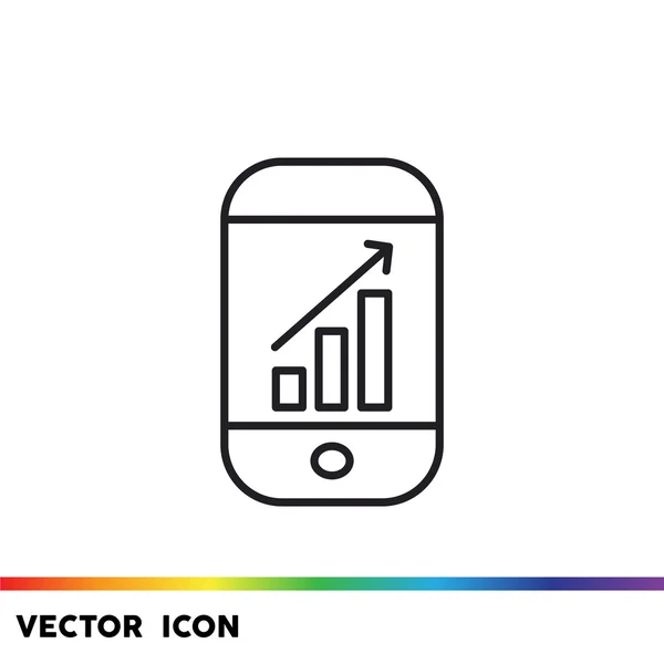 Simple smartphone with graph — Stock Vector