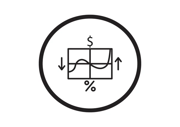 Grafico con l'icona dei simboli aziendali — Vettoriale Stock