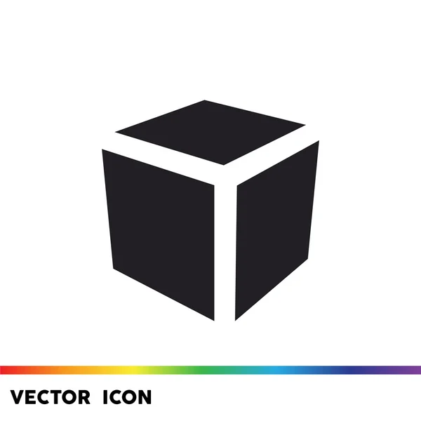 Icône web simple cube — Image vectorielle