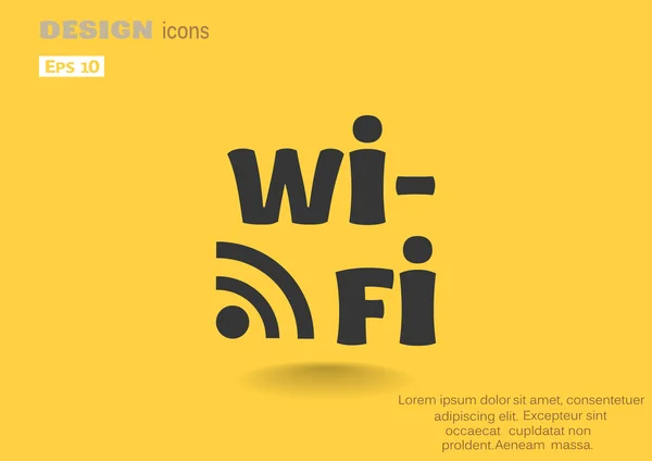 Wi-Fi napis z fale ikona — Wektor stockowy