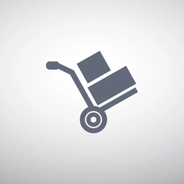 Wheelbarrow with boxes icon — Stock Vector