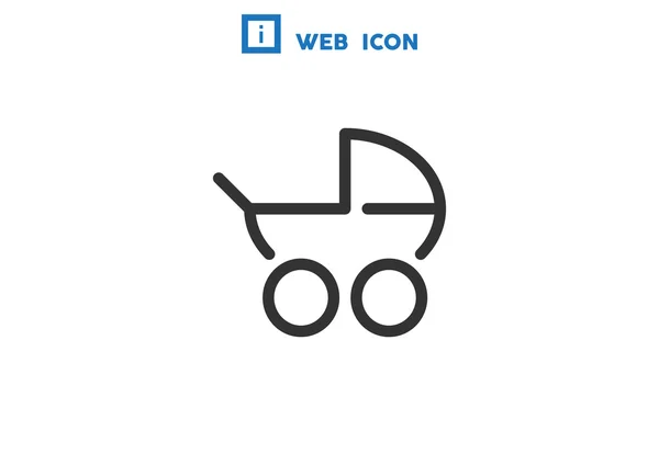 Simple cochecito contorno icono web — Archivo Imágenes Vectoriales