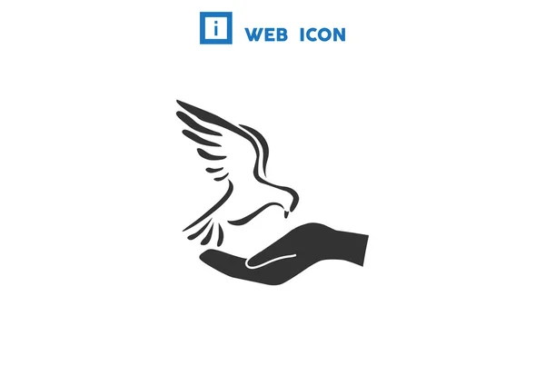 Pombo com ícone simples mão — Vetor de Stock