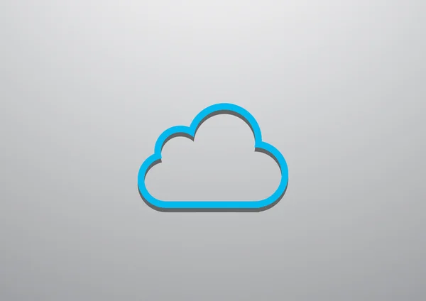 Ícone web de nuvem de contorno simples — Vetor de Stock