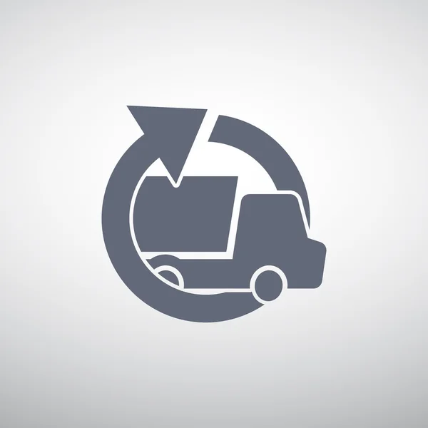 Camion semplice con freccia rotonda — Vettoriale Stock