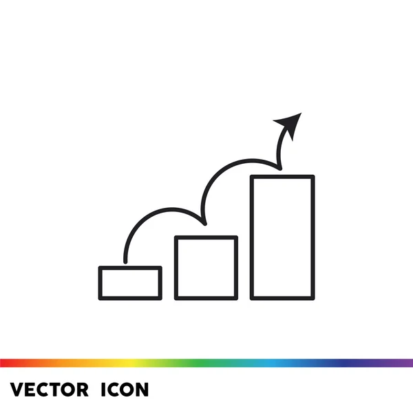 グラフ アイコン上カーブ矢印 — ストックベクタ