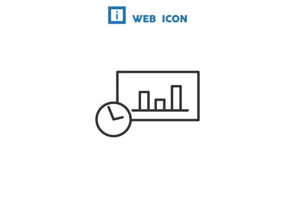 Graph with clock web icon — Stock Vector