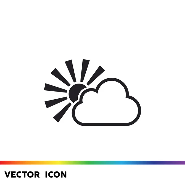 Sun with cloud simple icon — Stock Vector