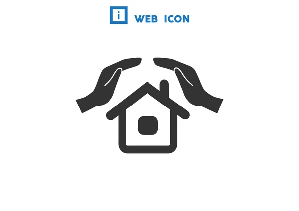 Casa con manos icono simple — Archivo Imágenes Vectoriales