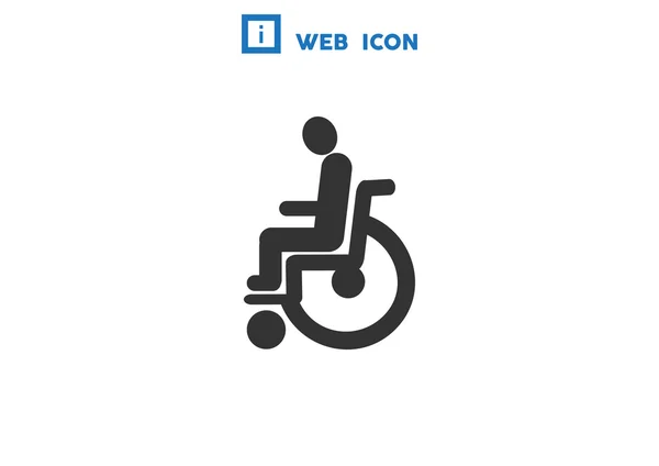 Desativado no ícone da cadeira de rodas — Vetor de Stock