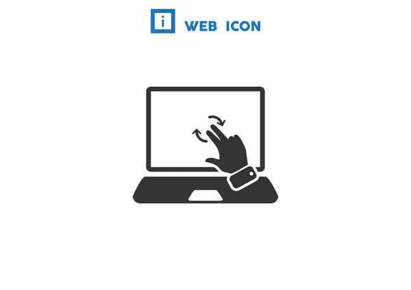Pantalla táctil en el icono web del ordenador portátil — Archivo Imágenes Vectoriales