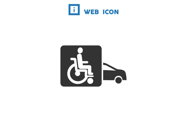 Discapacitados en el icono del coche — Archivo Imágenes Vectoriales