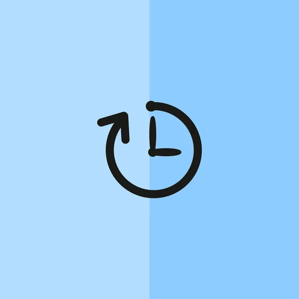 Orologio semplice con icona freccia arrotondata — Vettoriale Stock
