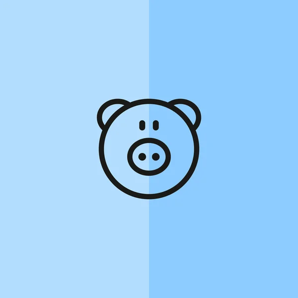 Piggy hoofd eenvoudige web pictogram — Stockvector