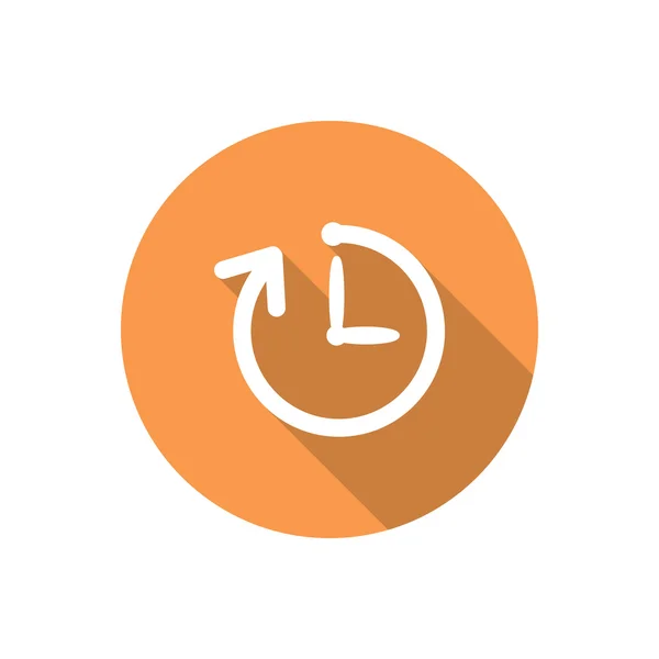 Jednoduché hodiny s ikonou, kulatý šipka — Stockový vektor