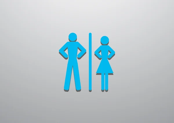 WC icon with gender signs — Stock Vector