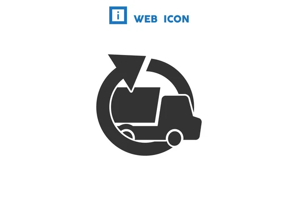 Camion simple avec flèche ronde — Image vectorielle