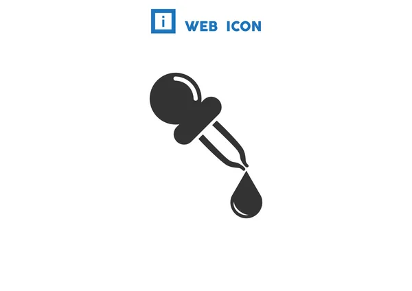 Pipetteer met drop web pictogram — Stockvector