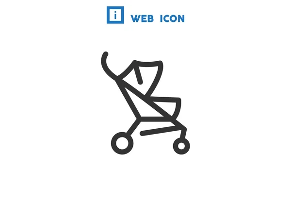 Ícone web de contorno de carrinho simples — Vetor de Stock