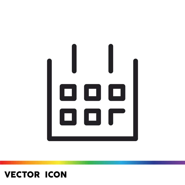 Lembaran kalender ikon web sederhana - Stok Vektor