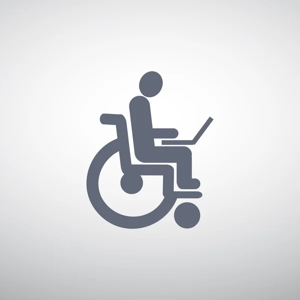 Вимкнено з ноутбуком на піктограмі інвалідного візка — стоковий вектор