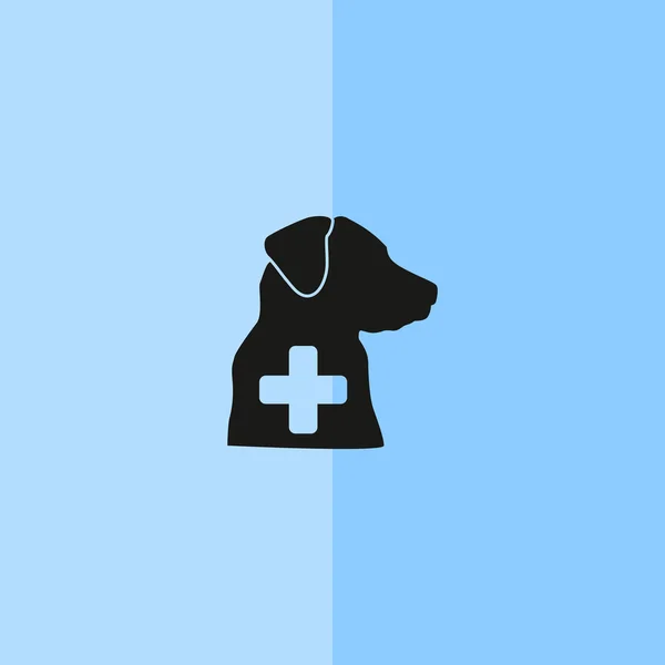 Onderteken met hond silhouet en kruis — Stockvector