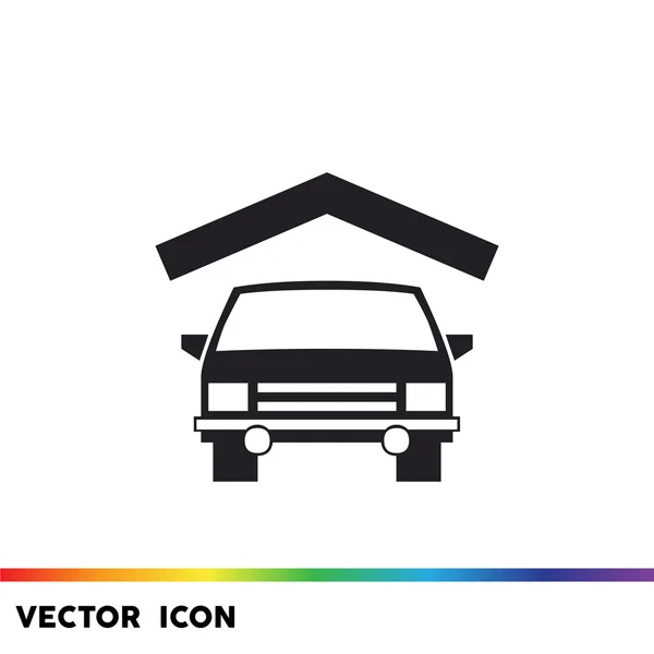 Car under roof simple icon — Stock Vector