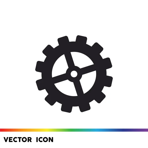 Single rounded gear simple icon — Stock Vector