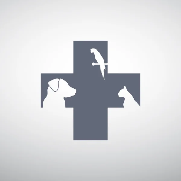 Signe avec des silhouettes d'animaux domestiques — Image vectorielle