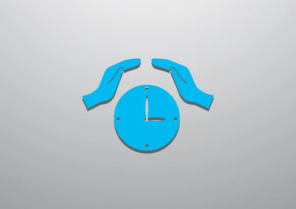 Uhr mit Ikone menschlicher Hände — Stockvektor