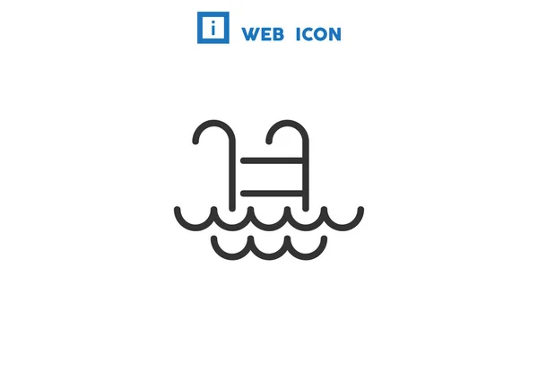 Pool-Leiter mit Wellen-Symbol — Stockvektor