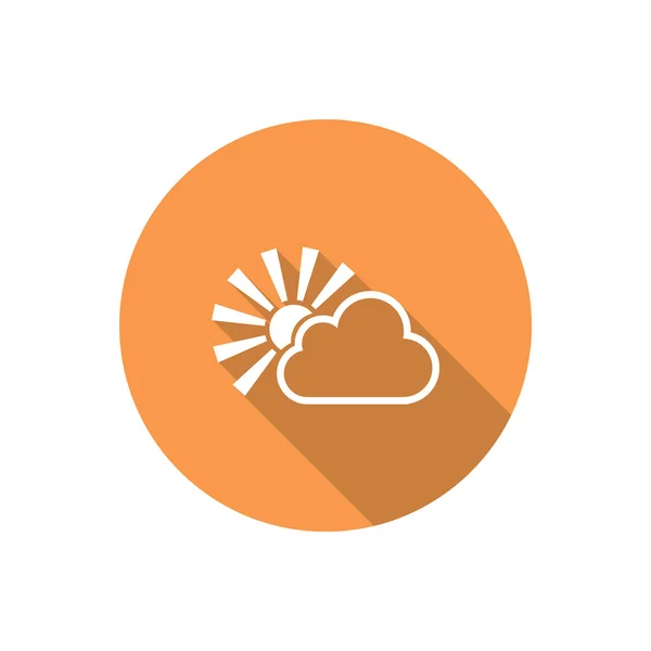 Zon met wolk eenvoudige pictogram — Stockvector