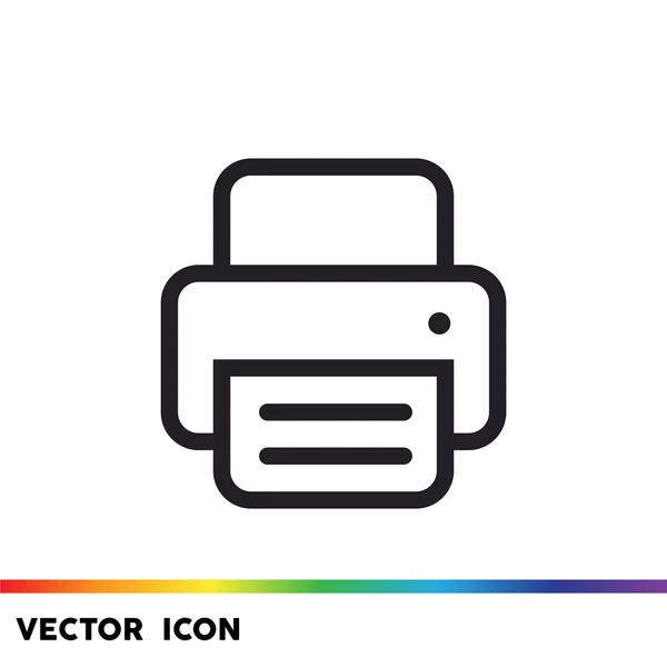 Werkende printer met papier web pictogram — Stockvector