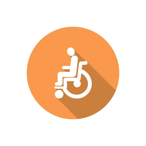 Handicapés sur icône fauteuil roulant — Image vectorielle