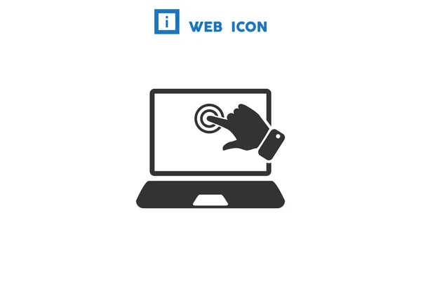 Touch screen on laptop web icon — Stock Vector