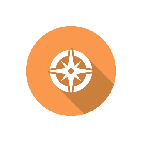Kompas ikon web dengan mawar angin - Stok Vektor