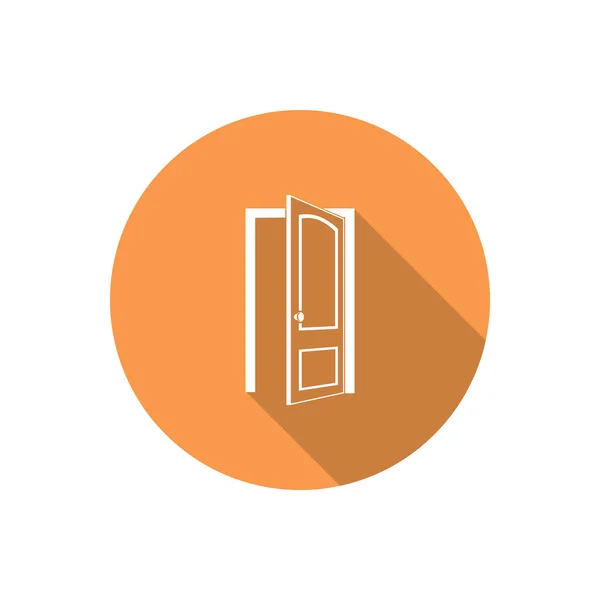 Nyitott ajtó pókháló ikon — Stock Vector