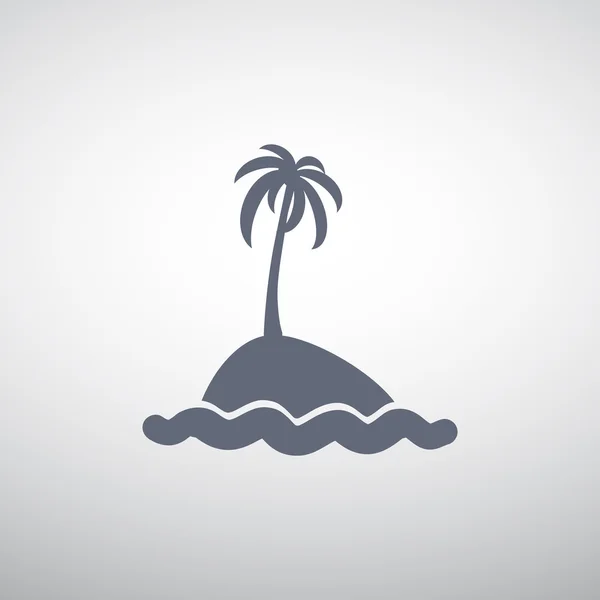 Pálmafa és a hullámok egzotikus szigeten — Stock Vector