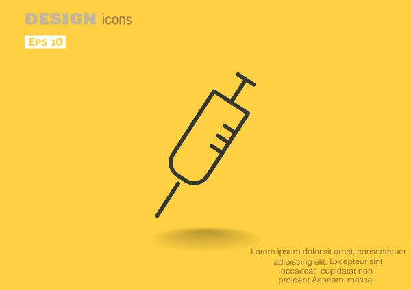 Jeringa simple icono web — Vector de stock