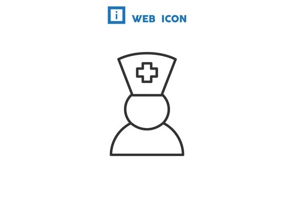 Nurse silhouette web icon — Stock Vector