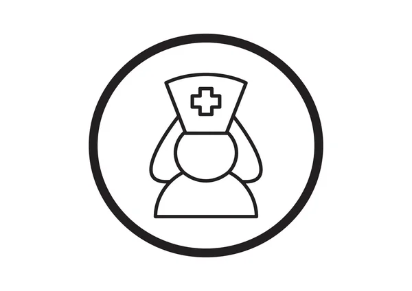 Enfermera silueta icono web — Vector de stock