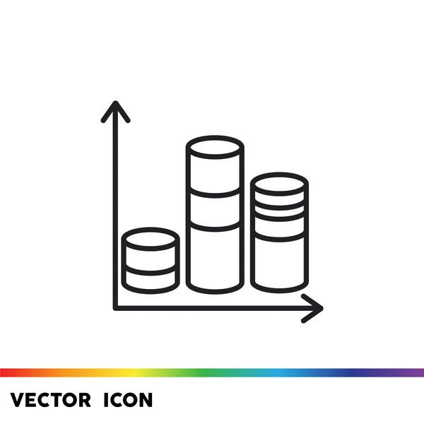 Grafico con colonne semplice icona web — Vettoriale Stock