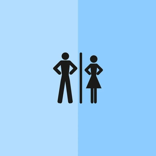 Icona WC con segni di genere — Vettoriale Stock