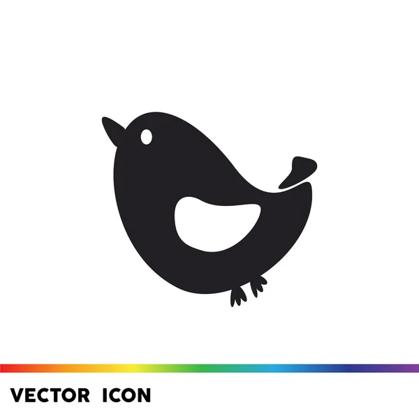 Uccello canterino semplice icona web — Vettoriale Stock