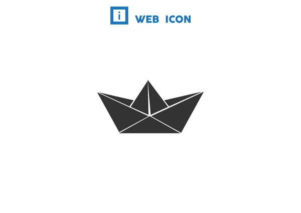 Ícone web simpe navio de papel — Vetor de Stock