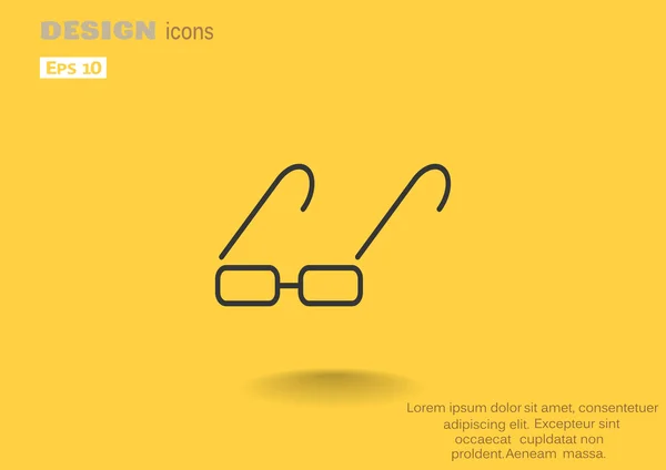Rectangular spectacles simple icon — Stock Vector