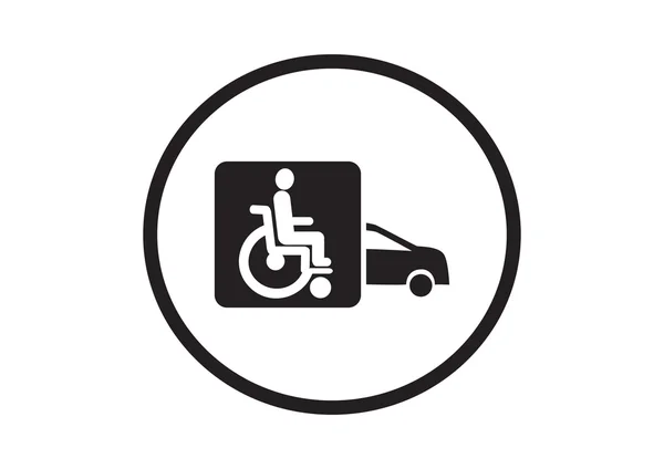 Handicap in auto-pictogram — Stockvector