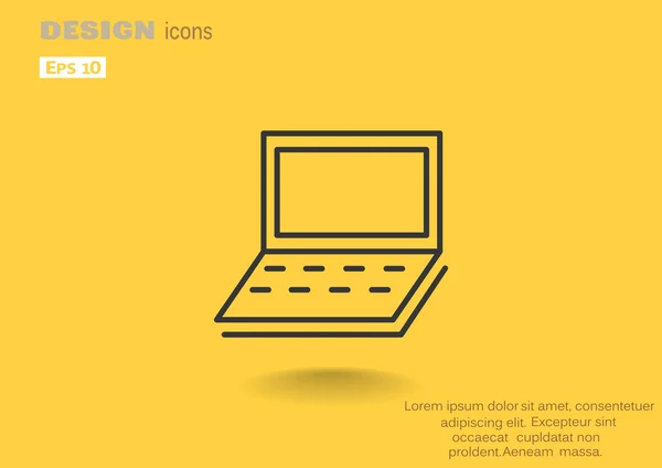 简单的笔记本电脑 web 图标 — 图库矢量图片